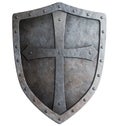 Medieval crusader knight's shield isolated