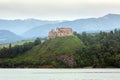 Medieval Czorsztyn castle at the lake Royalty Free Stock Photo