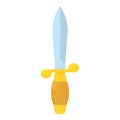 Medieval dagger icon, cartoon style