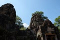 Medieval dilapidated building in Indochina. The ruins of an ancient Hindu temple