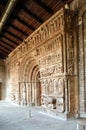 Medieval door of Santa Maria de Ripoll, Girona Royalty Free Stock Photo