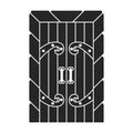 Medieval Door Vector Black Icon. Vector Illustration Castle Doors On White Background. Isolated Black Illustration Icon
