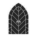 Medieval door vector black icon. Vector illustration castle doors on white background. Isolated black illustration icon Royalty Free Stock Photo