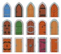 Medieval door vector cartoon set icon. Vector illustration castle doors on white background. Isolated cartoon set icon