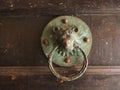 Medieval doorknocker at All Saints` Church Pavement in York, England