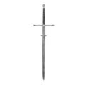 Medieval Double Edged Two Handed Sword on white background. 3D illustration