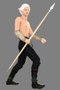 Medieval Elf with Spear Royalty Free Stock Photo