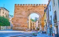 The medieval Elvira Gate with horseshoe arch, Granada, Spain