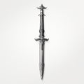 Medieval Era Sword: Tattoo-inspired Realistic Impression Royalty Free Stock Photo