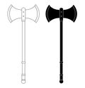 Medieval executioner double-sided ax Royalty Free Stock Photo