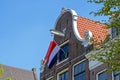 Medieval facades at the Prinsengracht in Amsterdam Netherlands at Kingsday