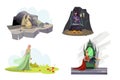 Medieval fairy tale flat vector characters set