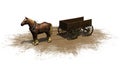 Medieval - farm horse with wagon