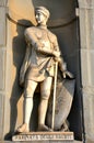 Medieval figure sculpture at Florence Museum of Uffizi Italy an Italian aristocrat and military leader