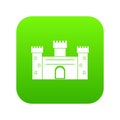 Medieval fortification icon digital green