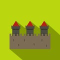 Medieval fortification icon, flat style