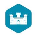 Medieval fortification icon, simple style