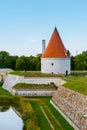 Medieval fortifications of the Kuressaare castle in Saaremaa, Estonia. Towers, windmills, stone walls