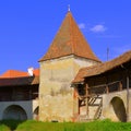 Medieval fortified saxon church in Valea Viilor, Transylvania Royalty Free Stock Photo