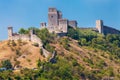 Medieval fortress of Assisi, in Italy. Landscape view of the Rocca Maggiore. Royalty Free Stock Photo