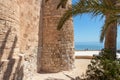 Medieval fortress Bordj El Kebir at Mediterranean coast of Tunisia near Houmt El Souk town. Djerba island Royalty Free Stock Photo