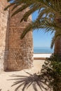 Medieval fortress Bordj El Kebir at Mediterranean coast of Tunisia near Houmt El Souk town. Djerba island Royalty Free Stock Photo