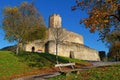 Medieval fortress called `Burg Steinsberg` in suburb of city Sinsheim in Germany