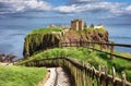 Medieval fortress Dunnottar Castle is a ruined medieval Aberdeenshire, Stonehaven on the Northeast of Scotland, UK Royalty Free Stock Photo