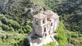 Medieval Fortress on a hill in eastern Europe, Bulgaria. Bulgarian antique and heritage stronghold fortification on a rock.