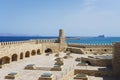 Medieval fortress Kules at the entrance to the Venetian bay and the city of Heraklion. Royalty Free Stock Photo