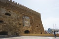 Medieval fortress Kules at the entrance to the Venetian bay and the city of Heraklion. Royalty Free Stock Photo