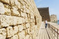 Medieval fortress Kules at the entrance to the Venetian bay and the city of Heraklion. Royalty Free Stock Photo