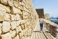 Medieval fortress Kules at the entrance to the Venetian bay and the city of Heraklion. Royalty Free Stock Photo