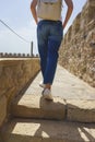 Medieval fortress Kules at the entrance to the Venetian bay and the city of Heraklion. Royalty Free Stock Photo