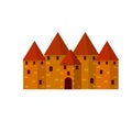 Medieval fortress with towers and walls. Old European city and castle Royalty Free Stock Photo