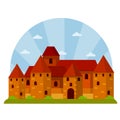 Medieval fortress with towers and walls. Trakai castle