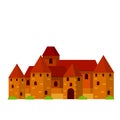 Medieval fortress with towers and walls. Trakai castle