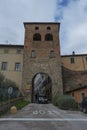 Medieval fortress walls in Montecarlo, Italy Royalty Free Stock Photo