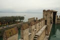 Medieval fortress walls in Sirmione, Italy