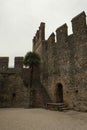 Medieval fortress walls in Sirmione, Italy