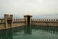 Medieval fortress walls in Sirmione, Italy