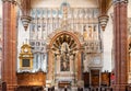 Medieval fresco decoration around altar inside catholic church in Verona Royalty Free Stock Photo