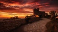 medieval gate castle building Royalty Free Stock Photo