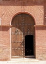 Medieval gate in Mudejar style in the hermitage of Santa Eulalia in the town of Totana, Murcia, Spain. built in the 16th century