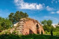 Medieval gate and remnants of the wall of Mariiampil Castle, Ivano-Frankivsk region, Ukraine Royalty Free Stock Photo