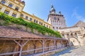 Medieval gate Tower entrance in Sighisoara citadel Royalty Free Stock Photo