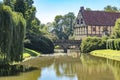 Medieval gatehouse and bridge of the Steinfurt Castle Royalty Free Stock Photo