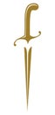 Medieval golden dirk symbol Royalty Free Stock Photo