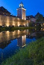 Medieval Gothic castle in Lidzbark Warminski at night