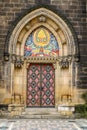 Medieval Gothic doorway entrance to the Peter and Paul Cathedral on the grounds of VyÃÂ¡ehrad Castle, Prague Royalty Free Stock Photo